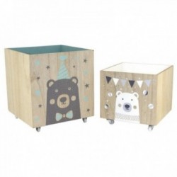 Contenitore e scatola portagiochi per bambini in legno e vimini - Mobili  per bambini
