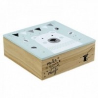 Square wooden storage box for children