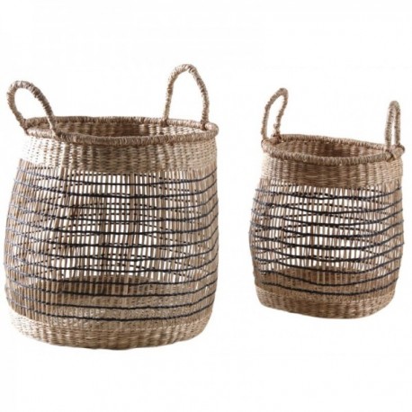 Round hyacinth storage baskets