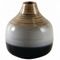 Lacquered bamboo ball vase