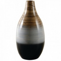 Runde Vase aus lackiertem Bambus