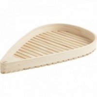 Flat openwork wooden basket