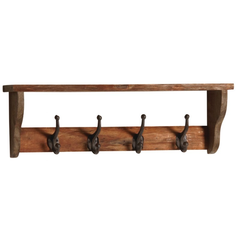 Furnilux - Kapstok 110 X 30 X 27 Cm - XXXL Wand Kapstok De Luxe Familie Kapstok Hoedenplank Met 8 Haken Goud Zwart