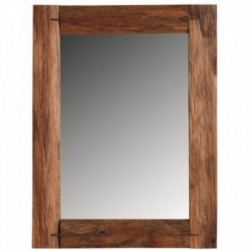 Stained oak wall mirror