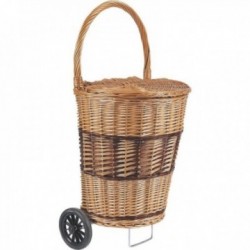 Wicker shopping cart with lid