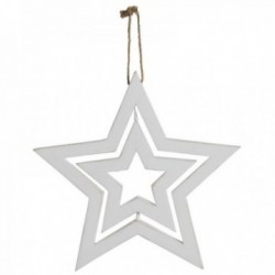 Conjunto de 3 estrelas pendurado madeira de madeira | Decoração de Natal e árvore suspensa | Madeira decorativa