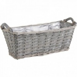 Wicker planter og gråt træ med håndtag