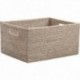 Basket skuff Storage White Rattan med håndtak 28x22x15 cm | Skål arrangør