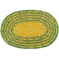 Set of 6 oval sets of green and yellow corn 30 x 45 cm