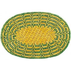 Set of 6 oval sets of green and yellow corn 30 x 45 cm