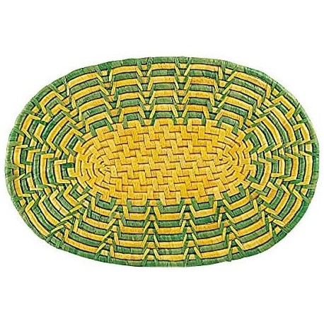 Set of 6 oval sets of green and yellow corn 30 x 45 cm