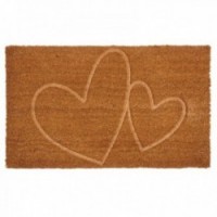 Heart pattern coir doormat