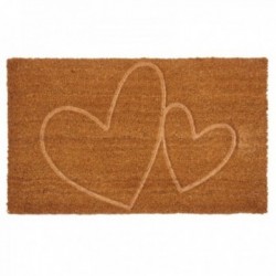 Heart pattern coir doormat