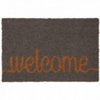Welcome Black Coir Doormat