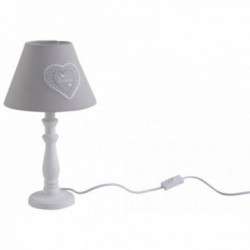 Gray heart wooden bedside lamp