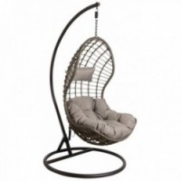 Height-adjustable polyresin and steel garden swing seat