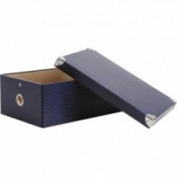 Blue foldable cardboard storage box