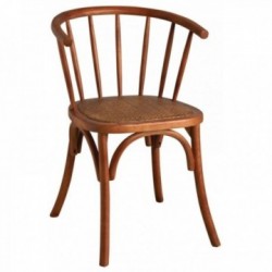 Conjunto de 4 sillas de mimbre con cojines - Boisnature'l