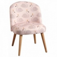 Children's chair in cotton and wood with "sign" decor