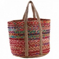 Flerfarvet jute opbevaringskurv | Big Craft Flettet vogn