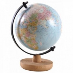 Globe terrestre en bois décoratif