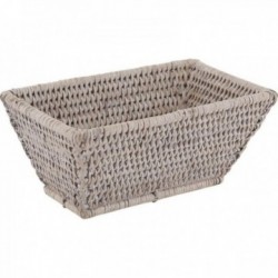 White rattan bread basket