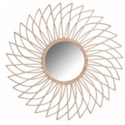 Natural rattan spiral mirror