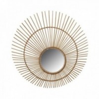 Duży lustro Rattan Peacock Ø120 cm