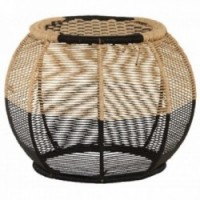 Corda natural de fezes redondos e pés pretos de metal: Boluent Brittle Bowl & Single Seat Pouf
