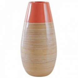Runde Vase aus lackiertem Bambus
