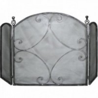 Fireplace Fire Wrought Iron 3 Shutters: Foldable Fireplace Design & Grid Sparkles Old Security