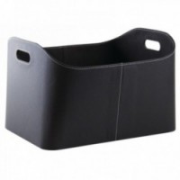 Czarny skórzany faux skórzany kosz kosz na śmieci