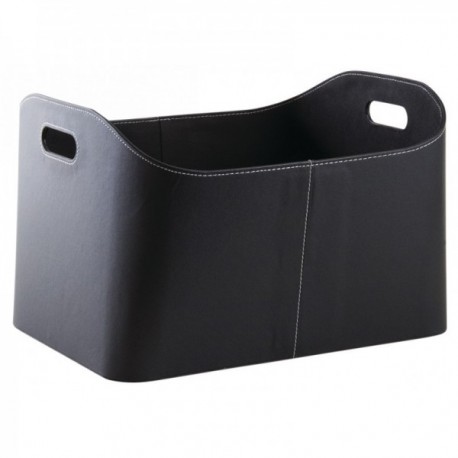 Czarny skórzany faux skórzany kosz kosz na śmieci