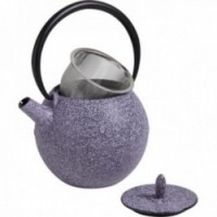 Purple cast iron teapot 0.9 liters