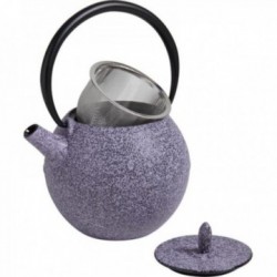 Purple cast iron teapot 0.9 liters