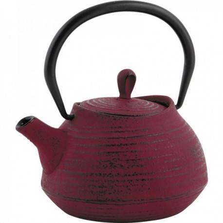 Red cast iron teapot 0.7 liters