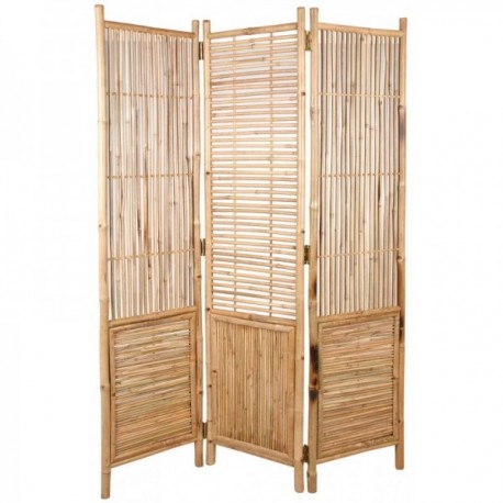 Paravento in bambù naturale a 3 pannelli
