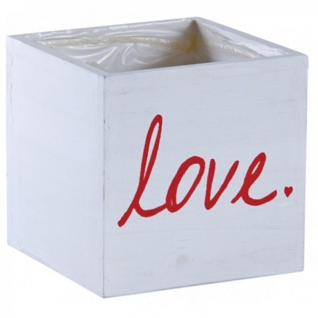 Hvit treplanlegger 14 x 14 cm - Pottet Potpot Cache Plasticed for planter og blomster