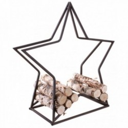 Aged Metal Star Star Range: Range Log Vintage Design & Support Firewood Inside Takka