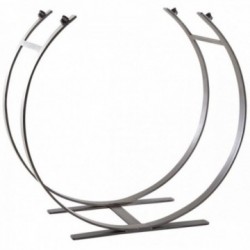 Design de ferro forjado de cesta de rondos: Modern Strapping Log Rocks & Wood Storage Lareira Compact