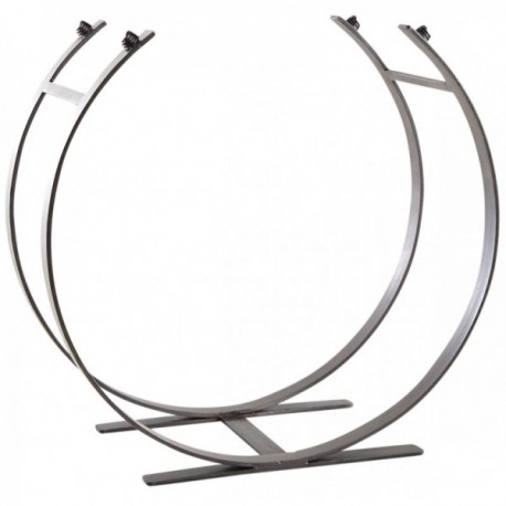 Round Log Basket Wrought Iron Design: Modern Strapping Log Rocks & Wood Storage Compact Fireplace