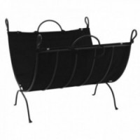 Collapsible wrought iron log rack