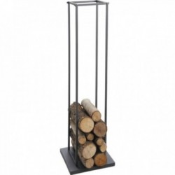 Metal Range Column 115 cm: Svart brensel Oppbevaring Holder Interiørdesign og peis