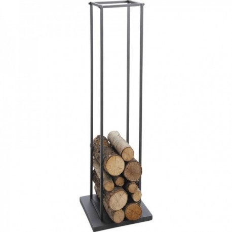 Metal Range Column 115 cm: Svart brensel Oppbevaring Holder Interiørdesign og peis