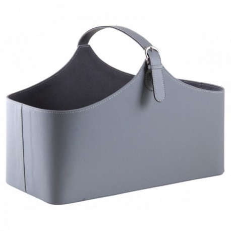 Magazine rack in gray faux leather