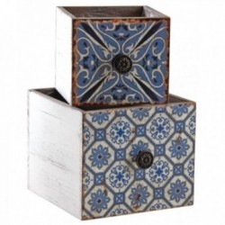 Jardinière/ Pot de fleur/ Corbeilles tiroirs en bois motif mosaïque