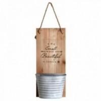 Plantador de pared de madera colgante y metal