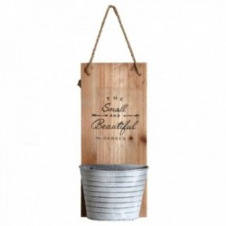 Plantador de pared de madera colgante y metal