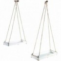 Etagères murale suspendues en bois blanc - Lot de 2