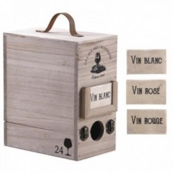 Boîte à cubi de vin en bois 3 litres